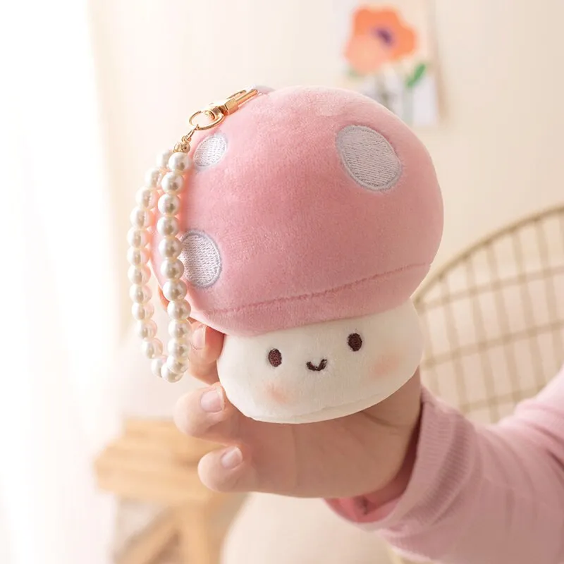 10cm Kawaii Mushroom Pearl Ring Plushie