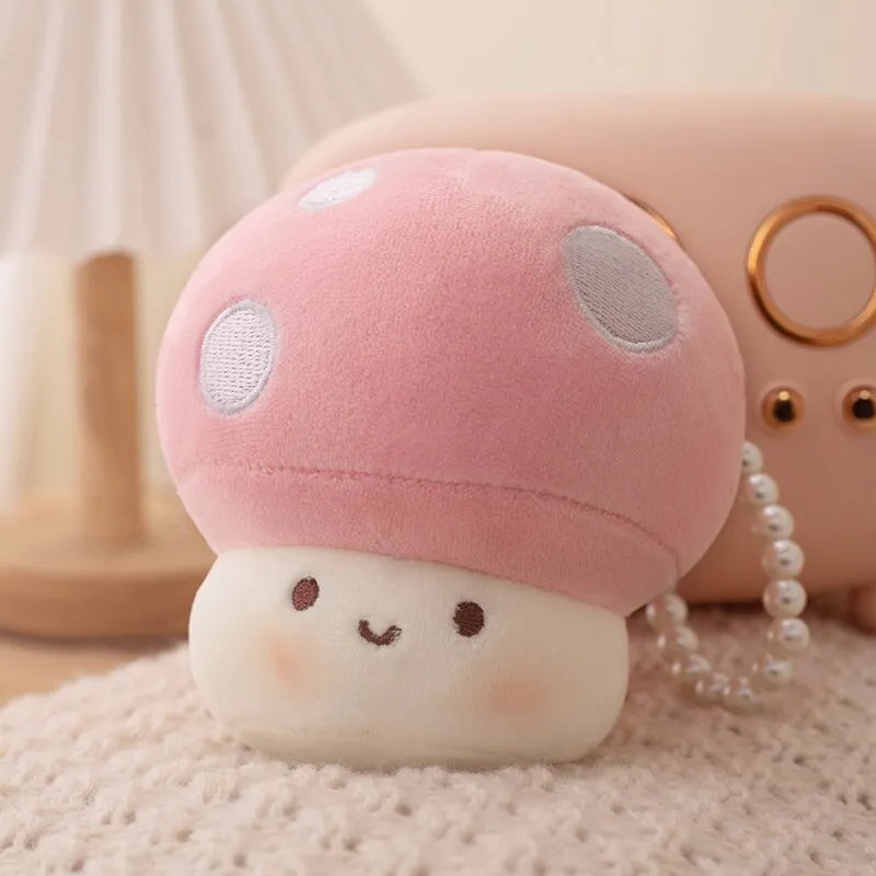 10cm Kawaii Mushroom Pearl Ring Plushie