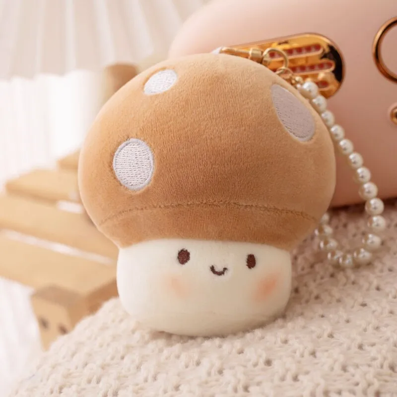 10cm Kawaii Mushroom Pearl Ring Plushie