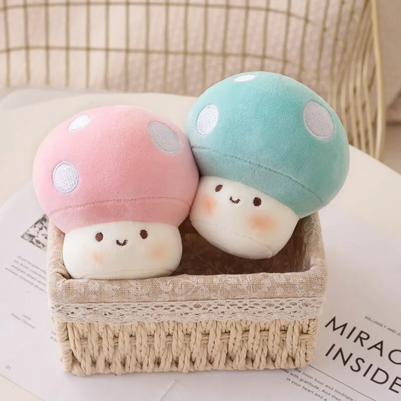 10cm Kawaii Mushroom Pearl Ring Plushie