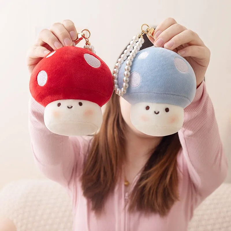 10cm Kawaii Mushroom Pearl Ring Plushie