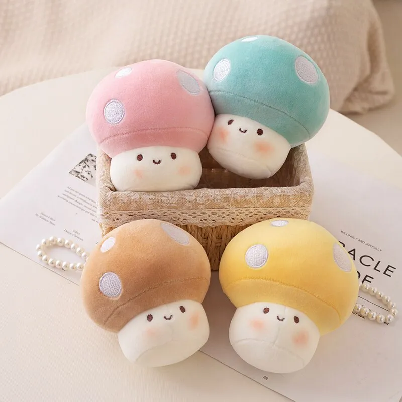 10cm Kawaii Mushroom Pearl Ring Plushie