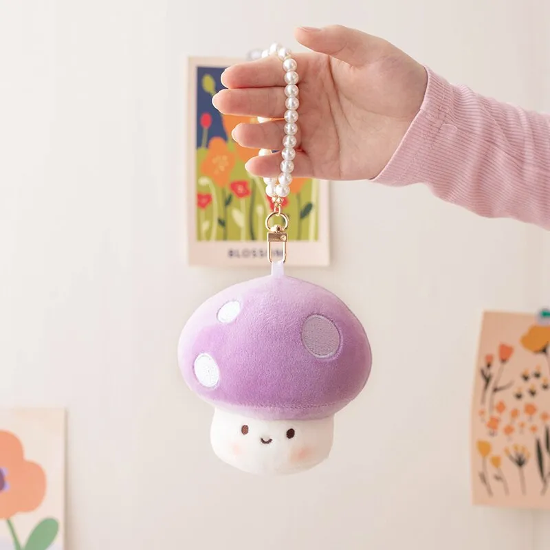 10cm Kawaii Mushroom Pearl Ring Plushie