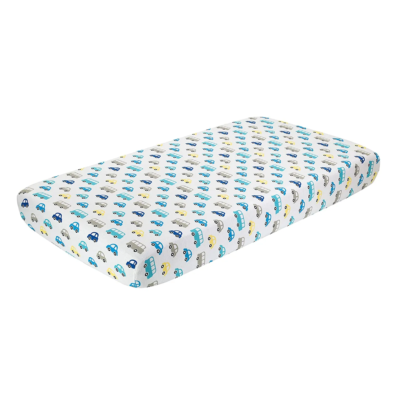 2 Pack Fitted Crib Sheet - Cars/Chevron