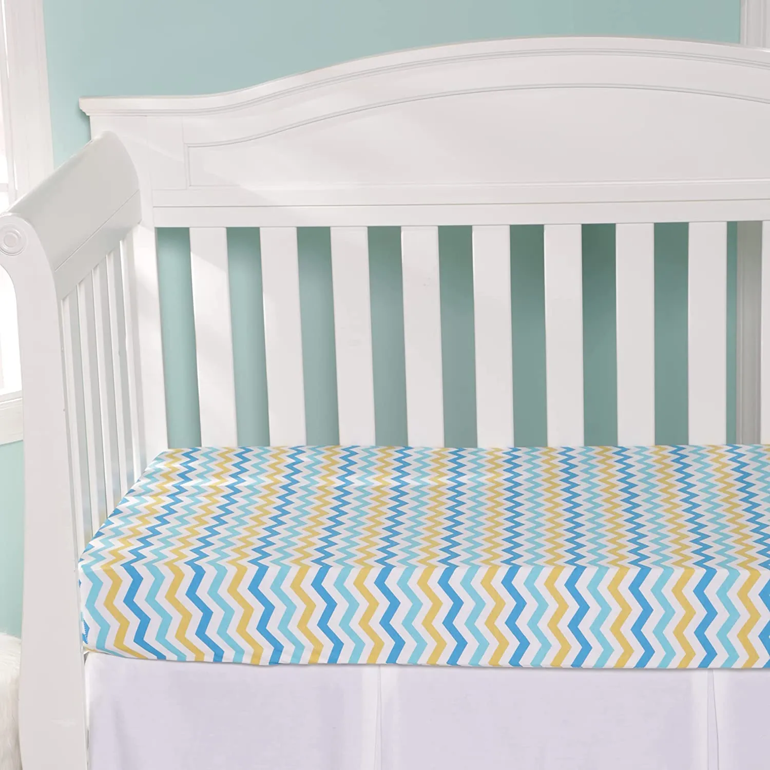 2 Pack Fitted Crib Sheet - Cars/Chevron