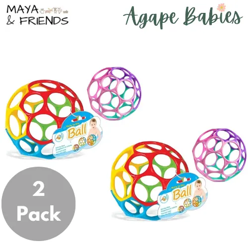 [2 Pack] Maya & Friends Classic Soft Easy Grasp Oball (Assorted Colours)