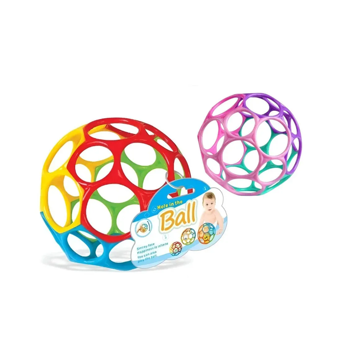 [2 Pack] Maya & Friends Classic Soft Easy Grasp Oball (Assorted Colours)