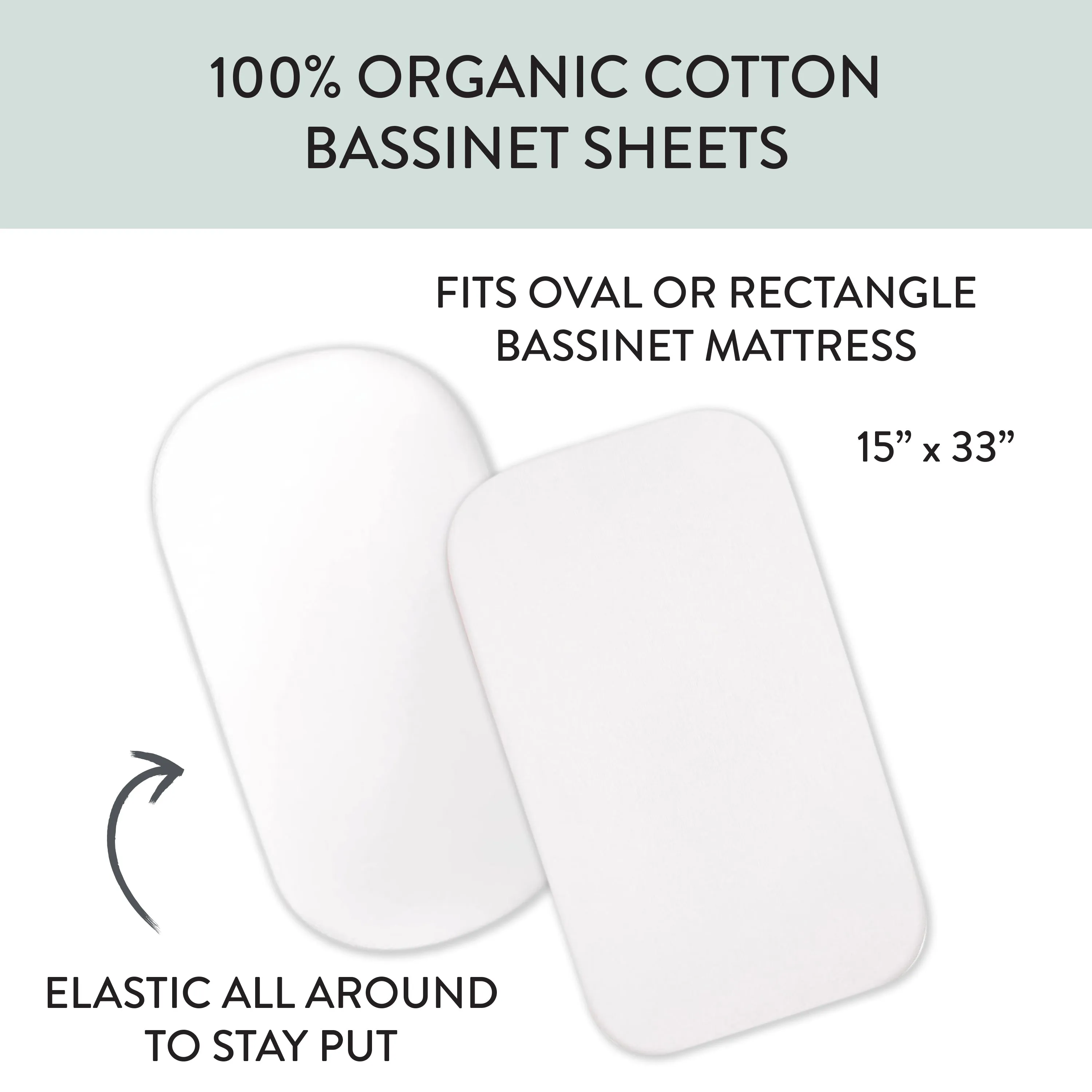 2-Pack Organic Cotton Bassinet Sheets