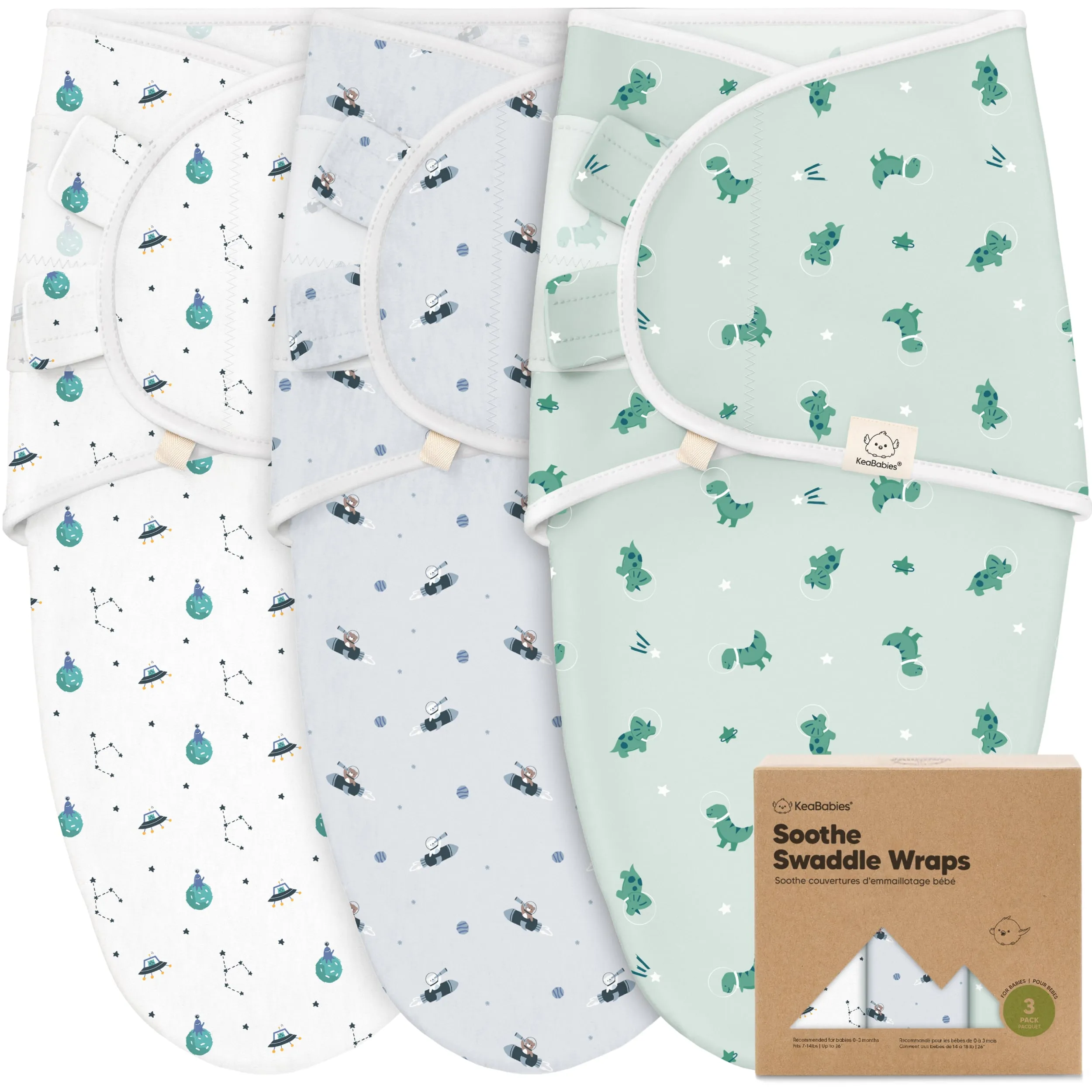 3-Pack Soothe Swaddle Wraps