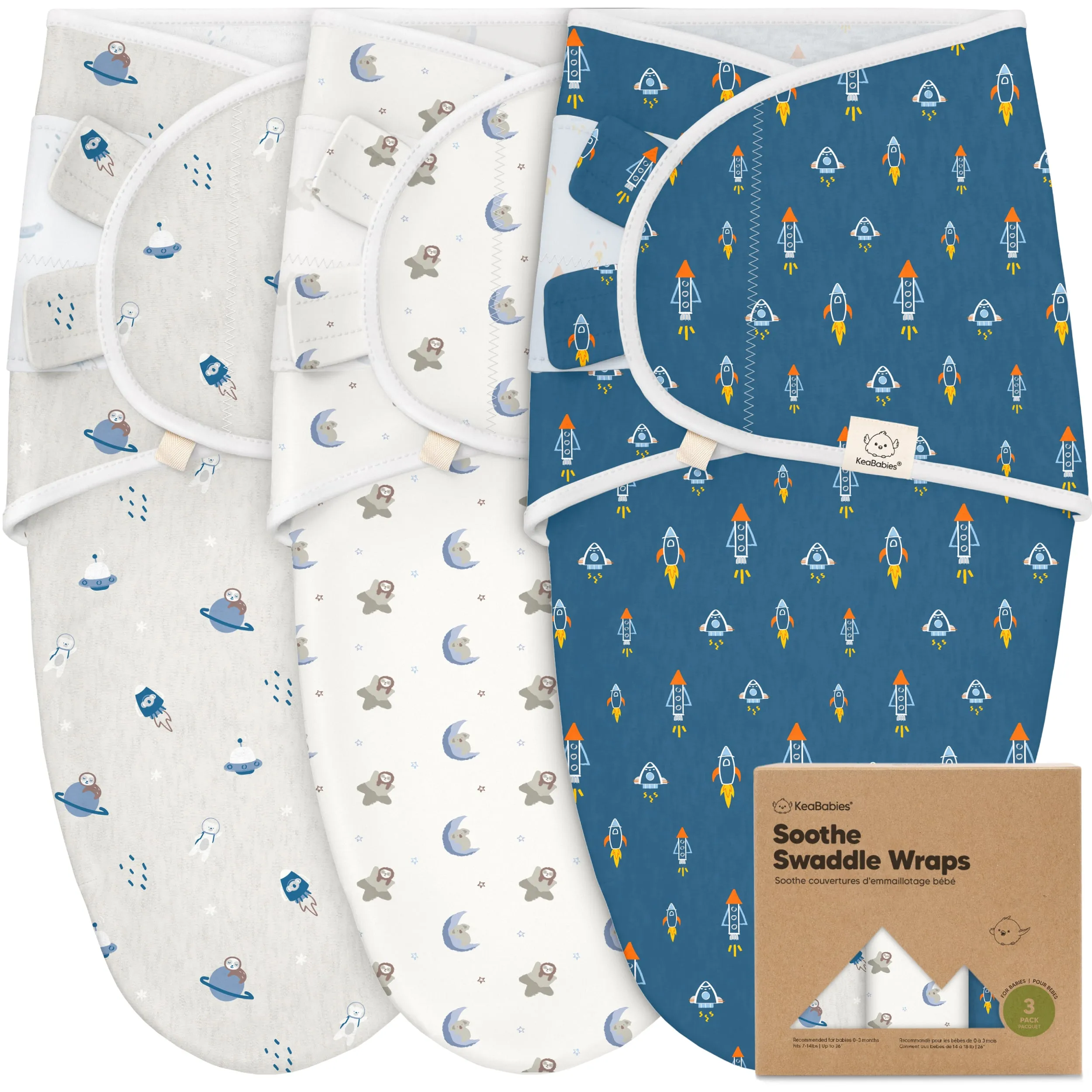 3-Pack Soothe Swaddle Wraps