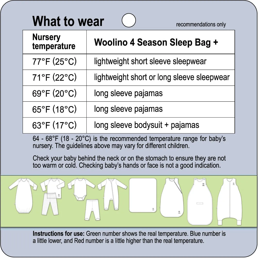 4 Season® Ultimate Toddler Sleep Bag, Merino Wool & Organic Cotton, 2 - 4 Years, Star White