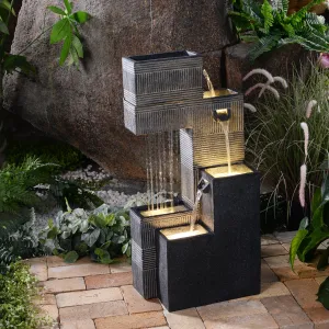 79760 -  Contemporary Fountain with Lights - Dark Elegance