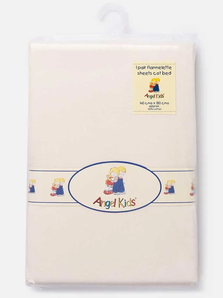 Baby Angel Kids Cotton Fitted Sheets -Cream