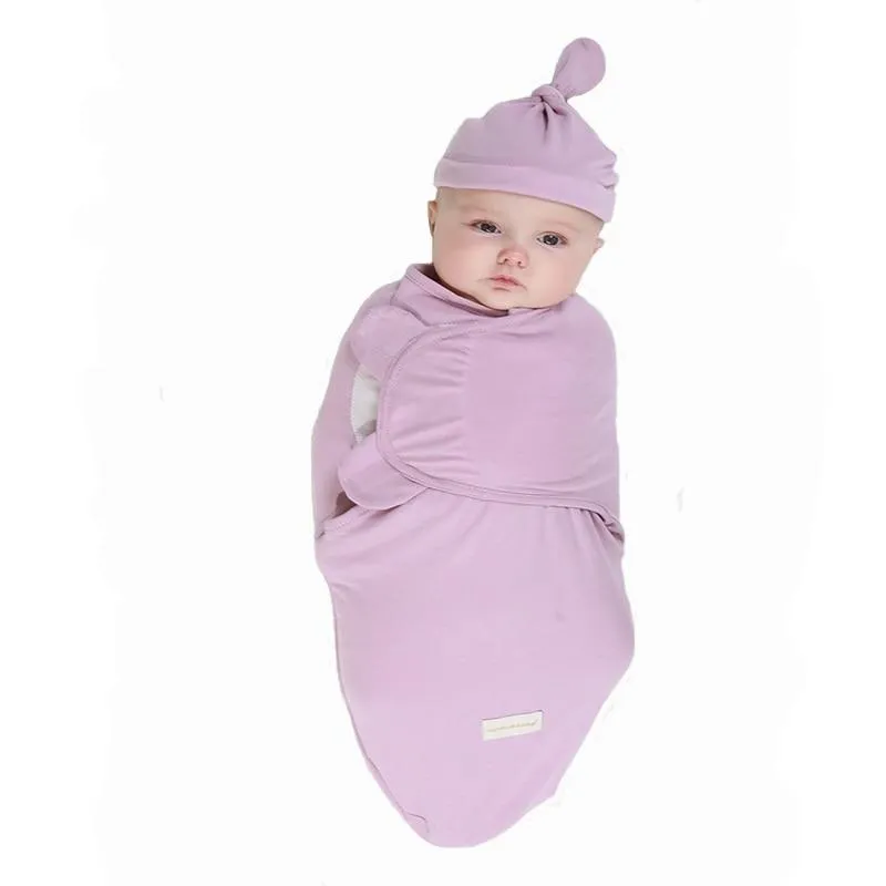 Baby Cotton Cocoon Swaddling Blanket Envelope Sleep Sack and Cap