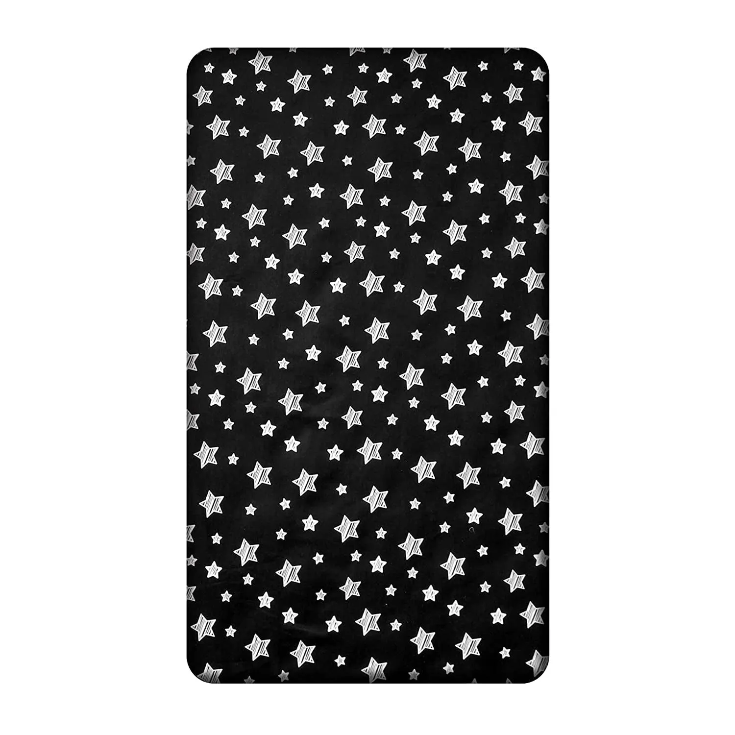 Baby Crib Sheets, Crib Sheets for Boys Girls, Baby Crib Fitted Sheet Snug Fit for Crib Mattress, Silky Soft Microfiber 52'' X 28'' Crib Sheet Fits Standard Size Crib, Black Star