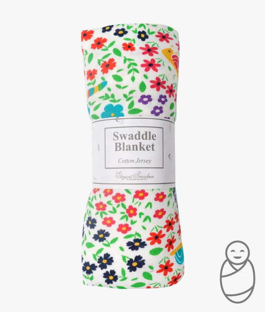 Baby Swaddling Blanket - Colorful Garden Print