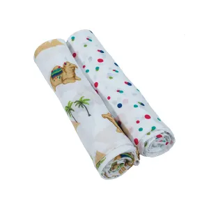 Bebe Au Lait - Bamboo Baby Swaddle - Oasis & Pom (2pk)