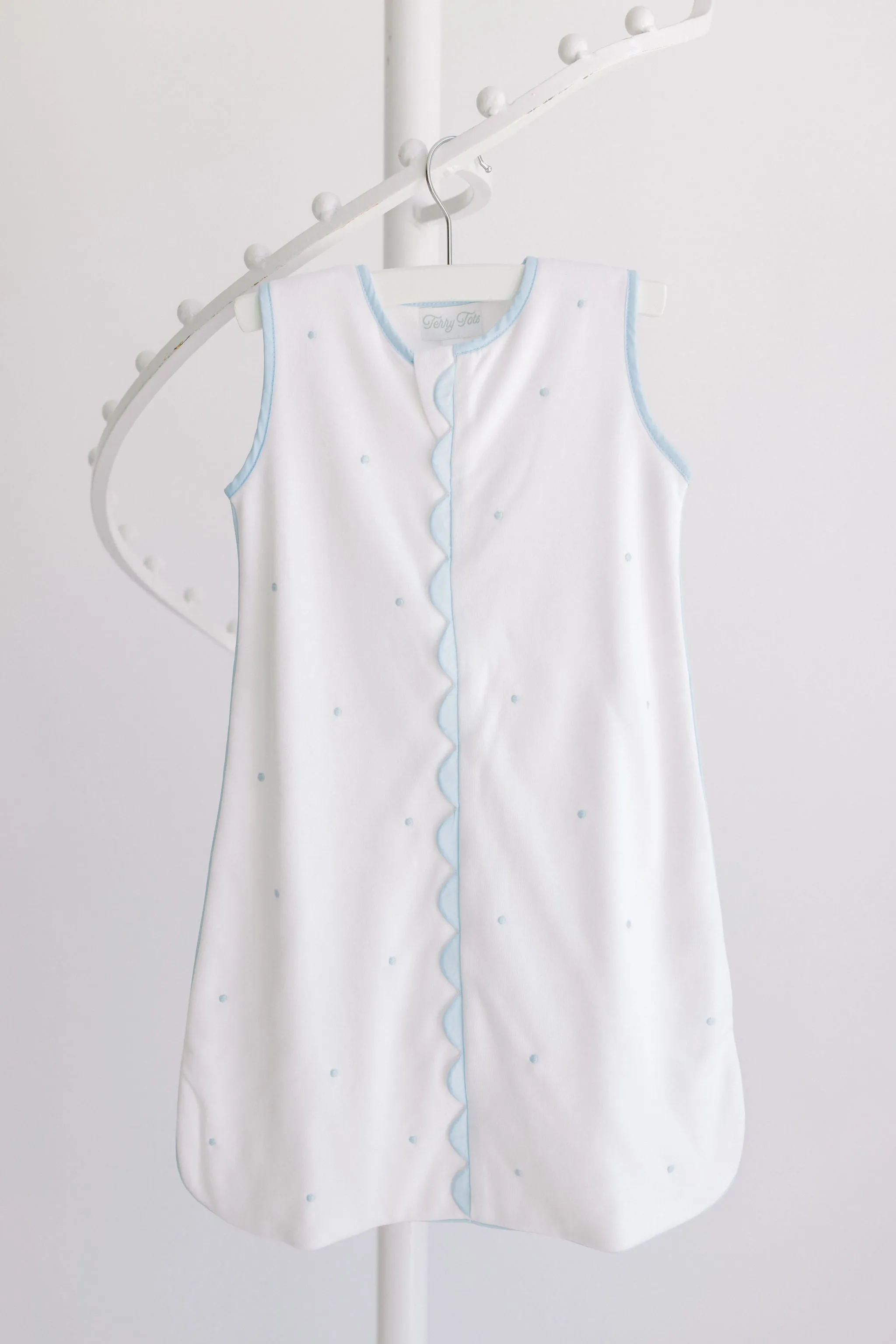 Blue Embroidered Dots Sleep Sack