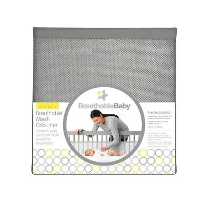 Breathable Baby Solid Mesh Crib Liner - White