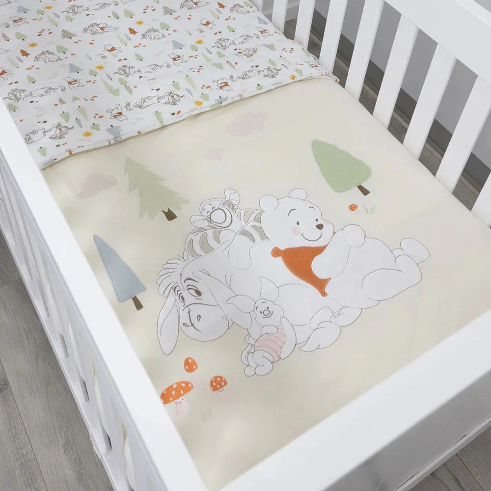 Bubba Blue Winnie The Pooh Reversible Cot Quilt