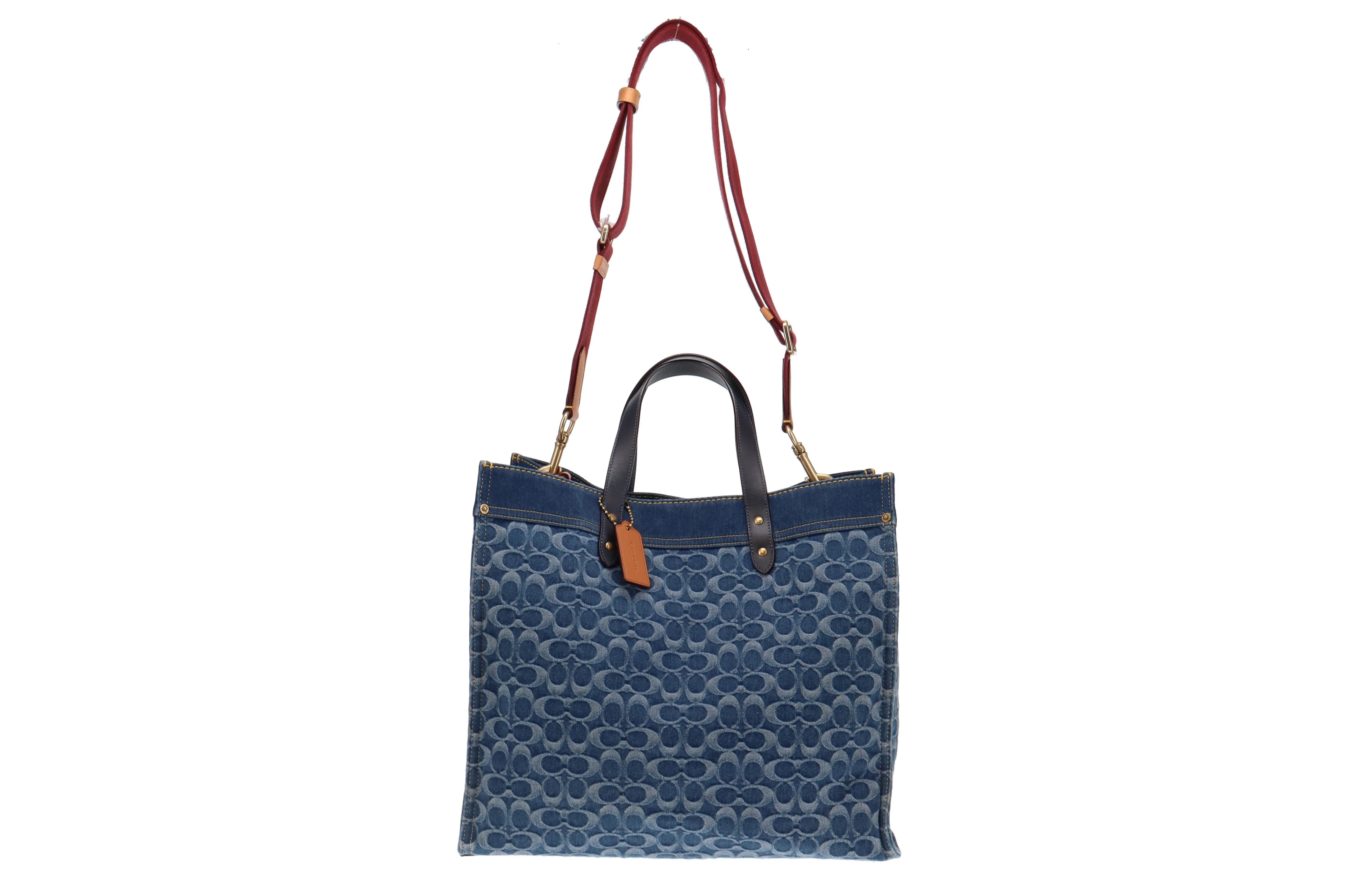 Coach Denim Field Tote 40 with Strap