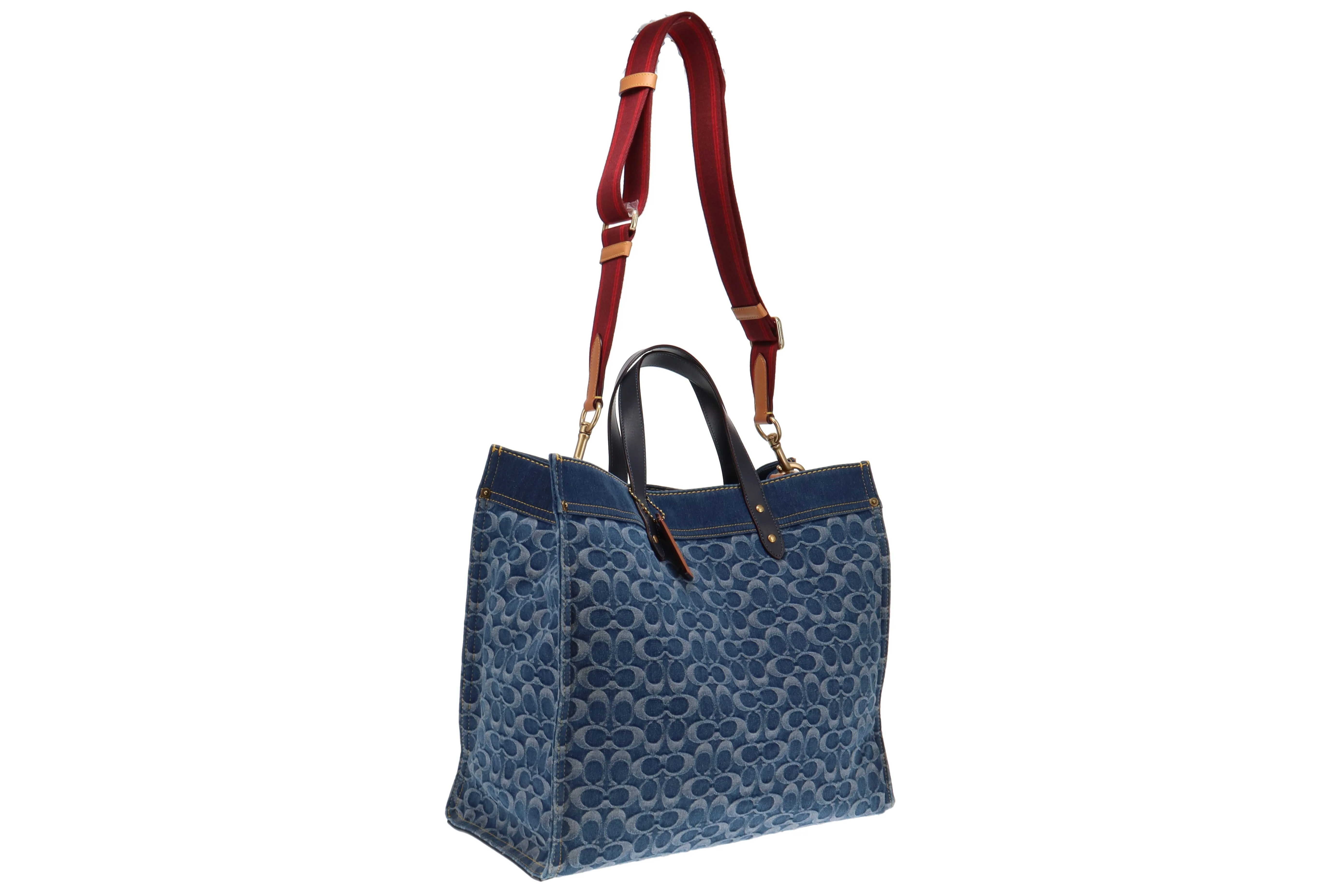 Coach Denim Field Tote 40 with Strap