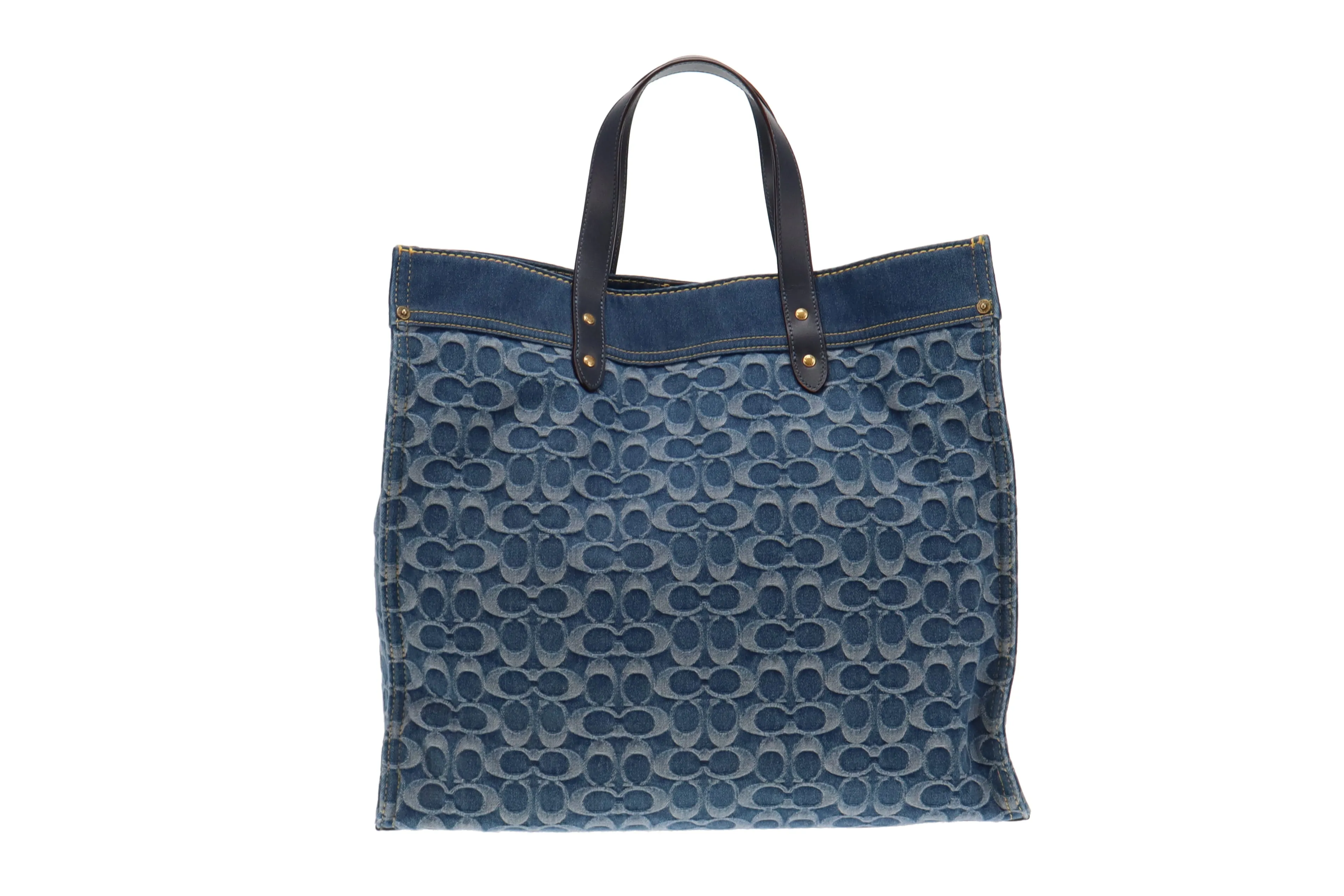 Coach Denim Field Tote 40 with Strap