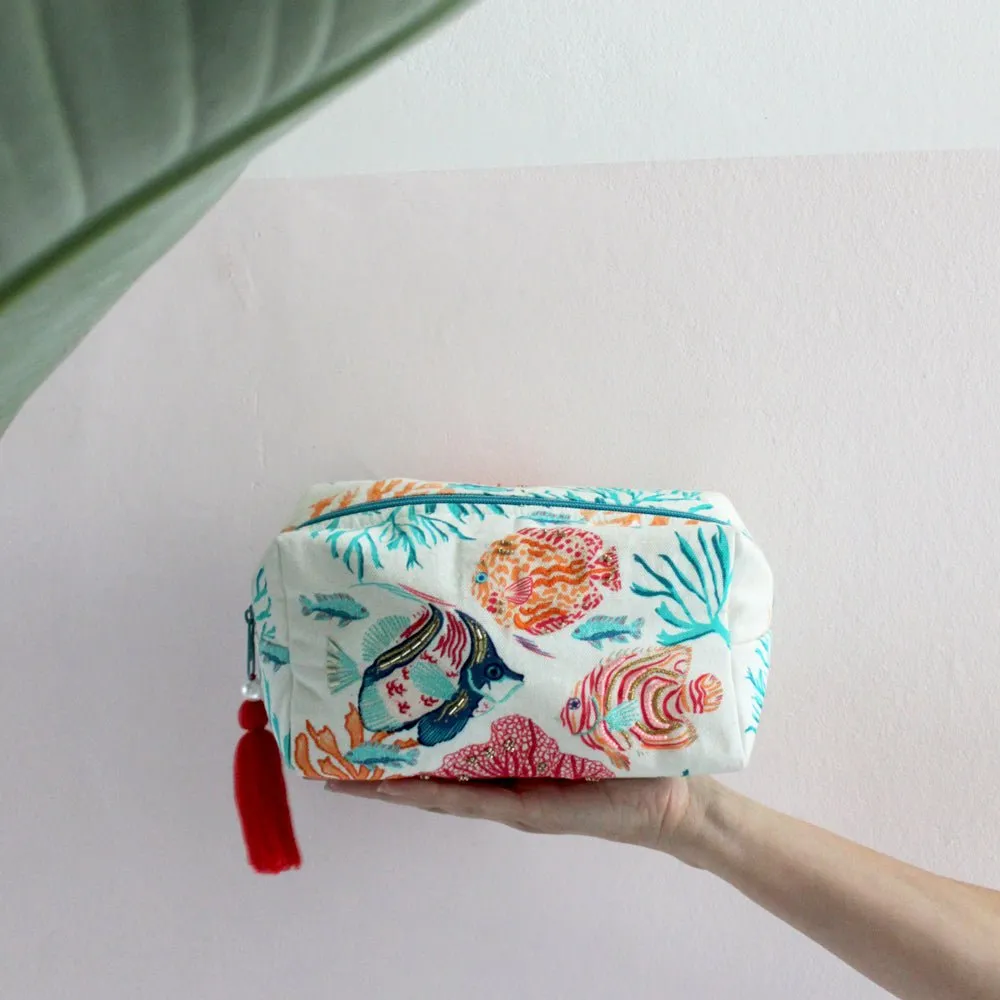 Coral Fish Cosmetic Bag