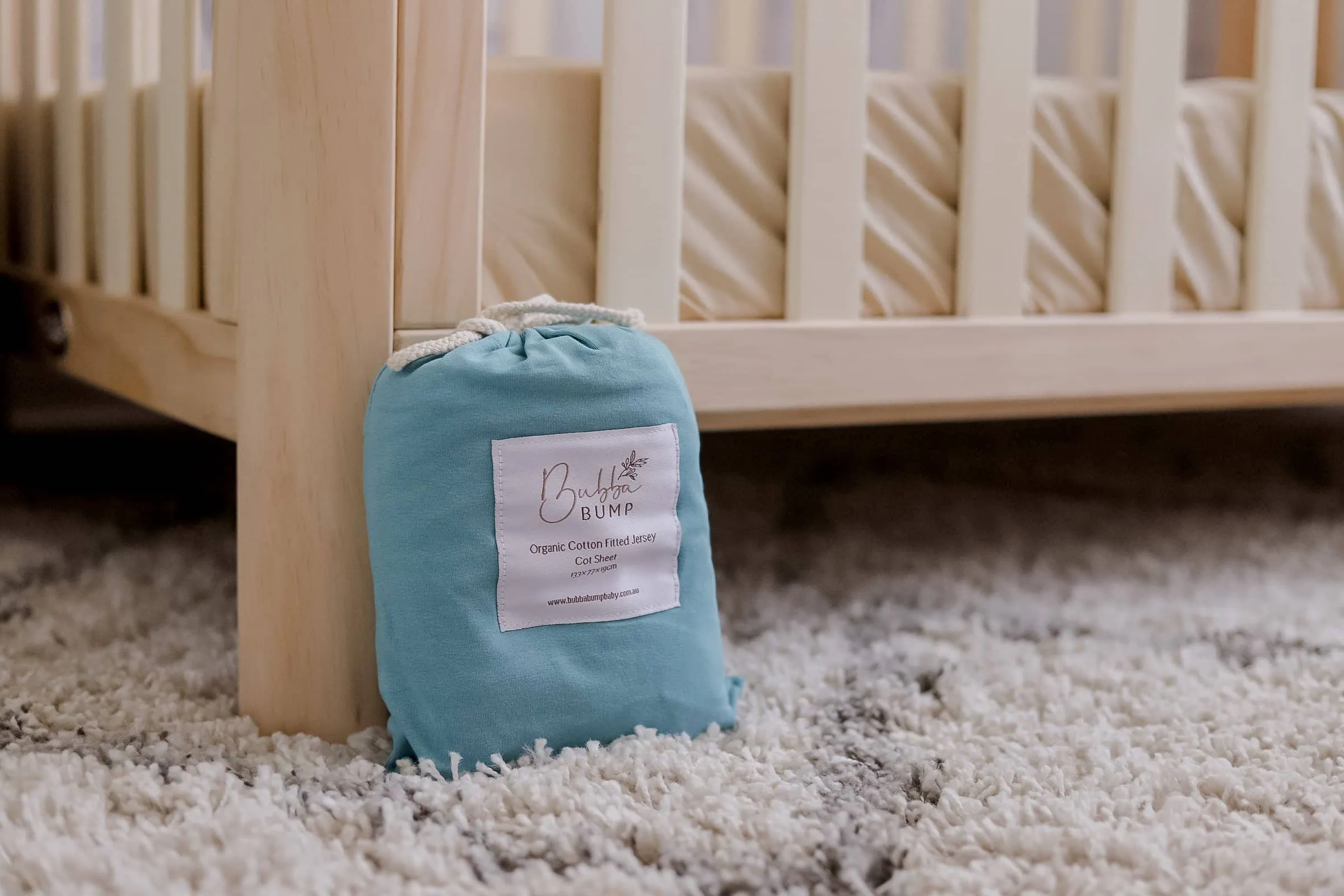 Duck Egg Blue Fitted Organic Cot Sheet