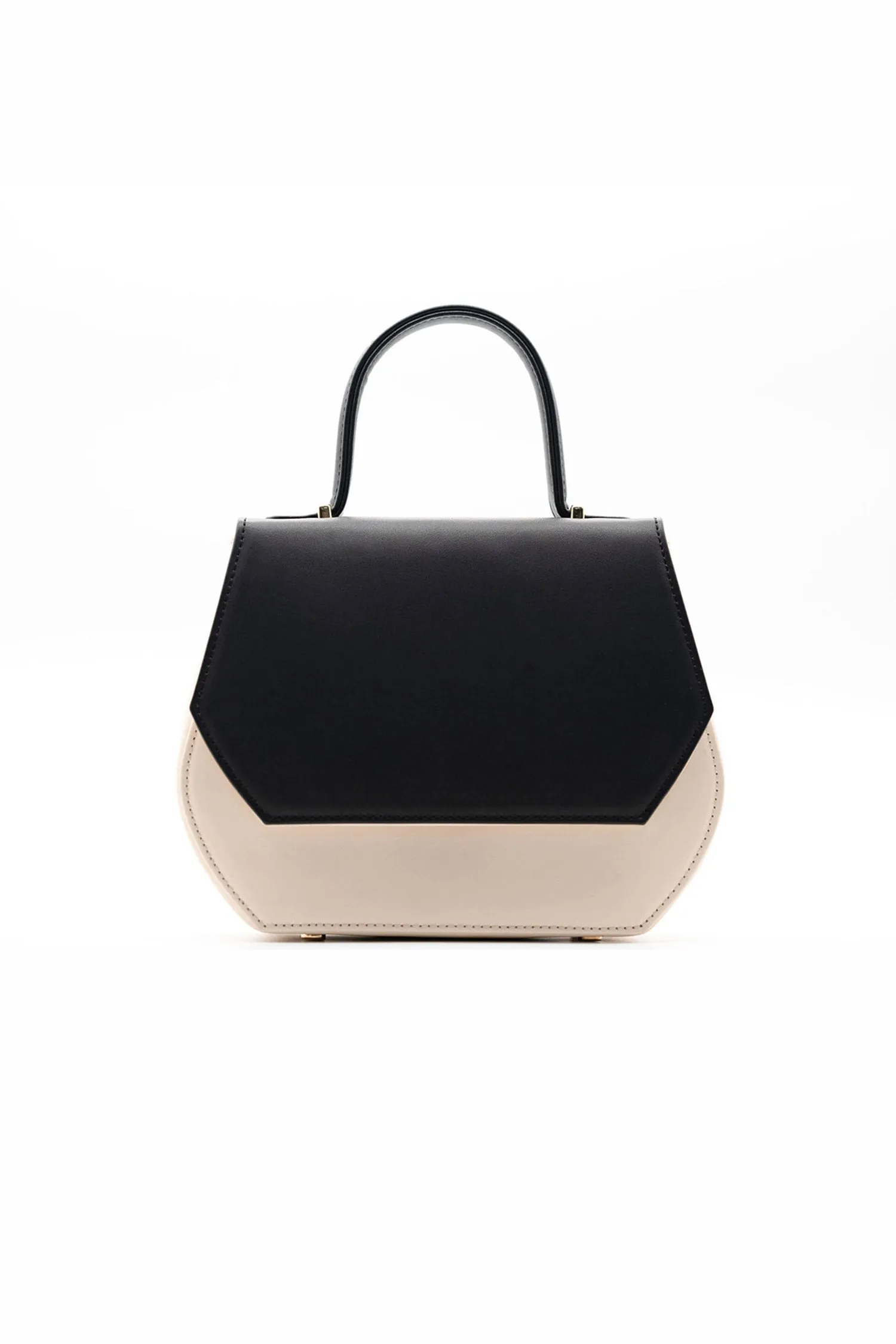 Golden Black Leather Bag - Nart