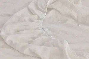 Hemp Fitted Sheet in Oat Milk