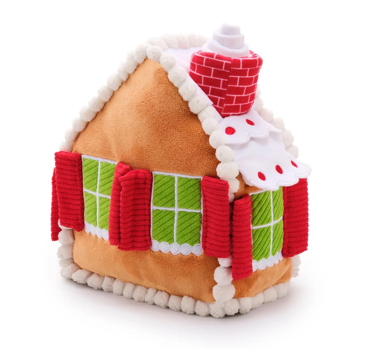 Holiday Squeaky Plush Interactive Snuffle Dog toys, Gingerbread House