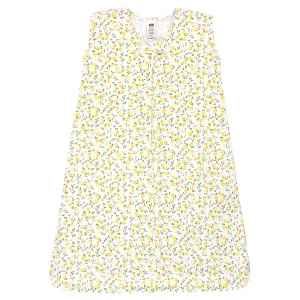 Hudson Baby Cotton Sleeveless Wearable Sleeping Bag, Sack, Blanket, Yellow Flower