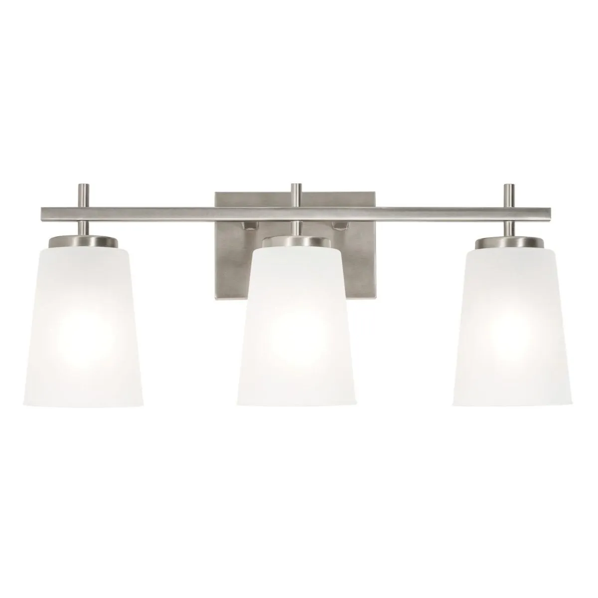 Joanna 23 in. 3 Lights Vanity Light Satin Nickel Finish White Shade