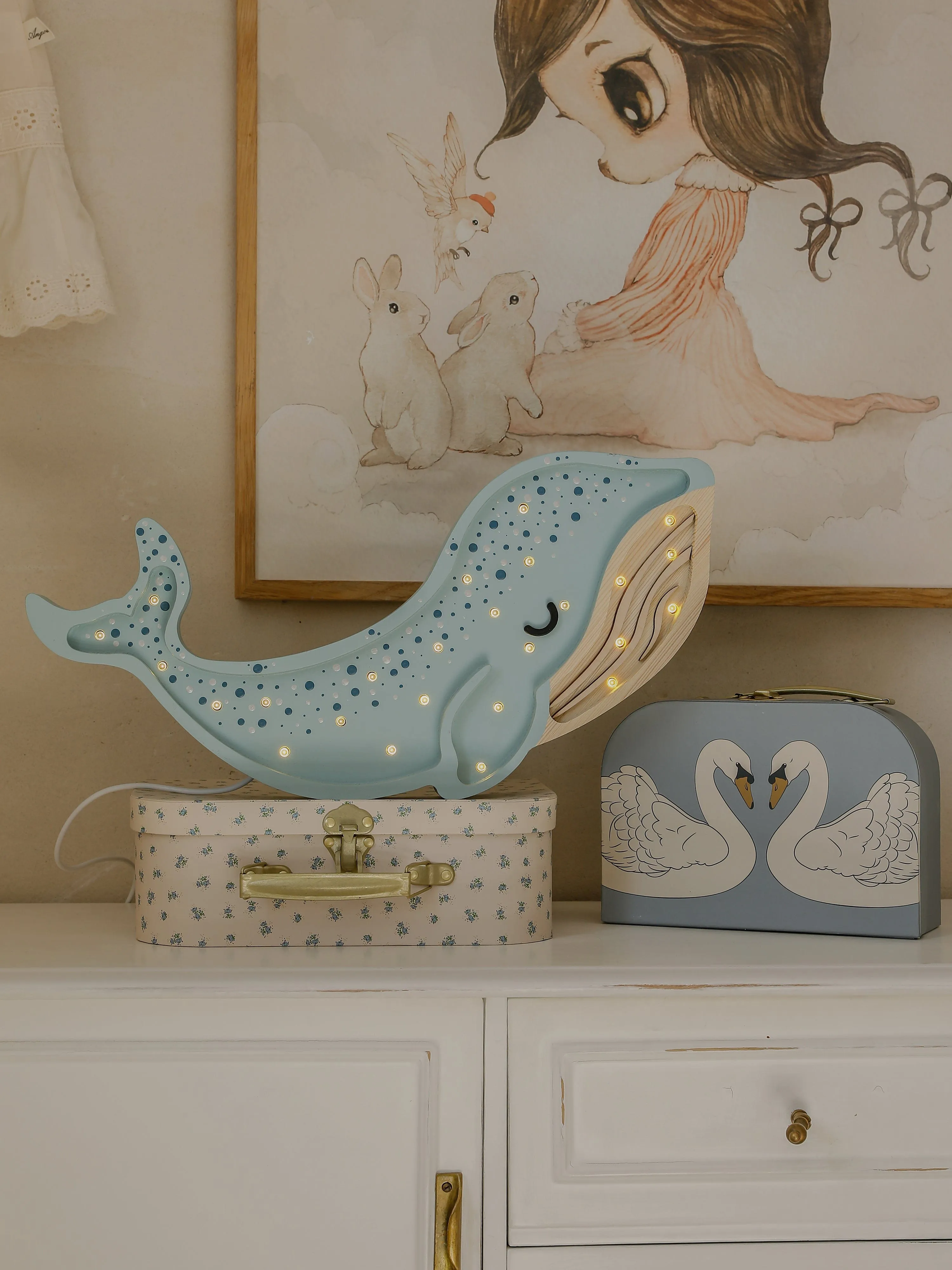 Little Lights Whale Lamp in Blue (15.5x40x5.5 cm)