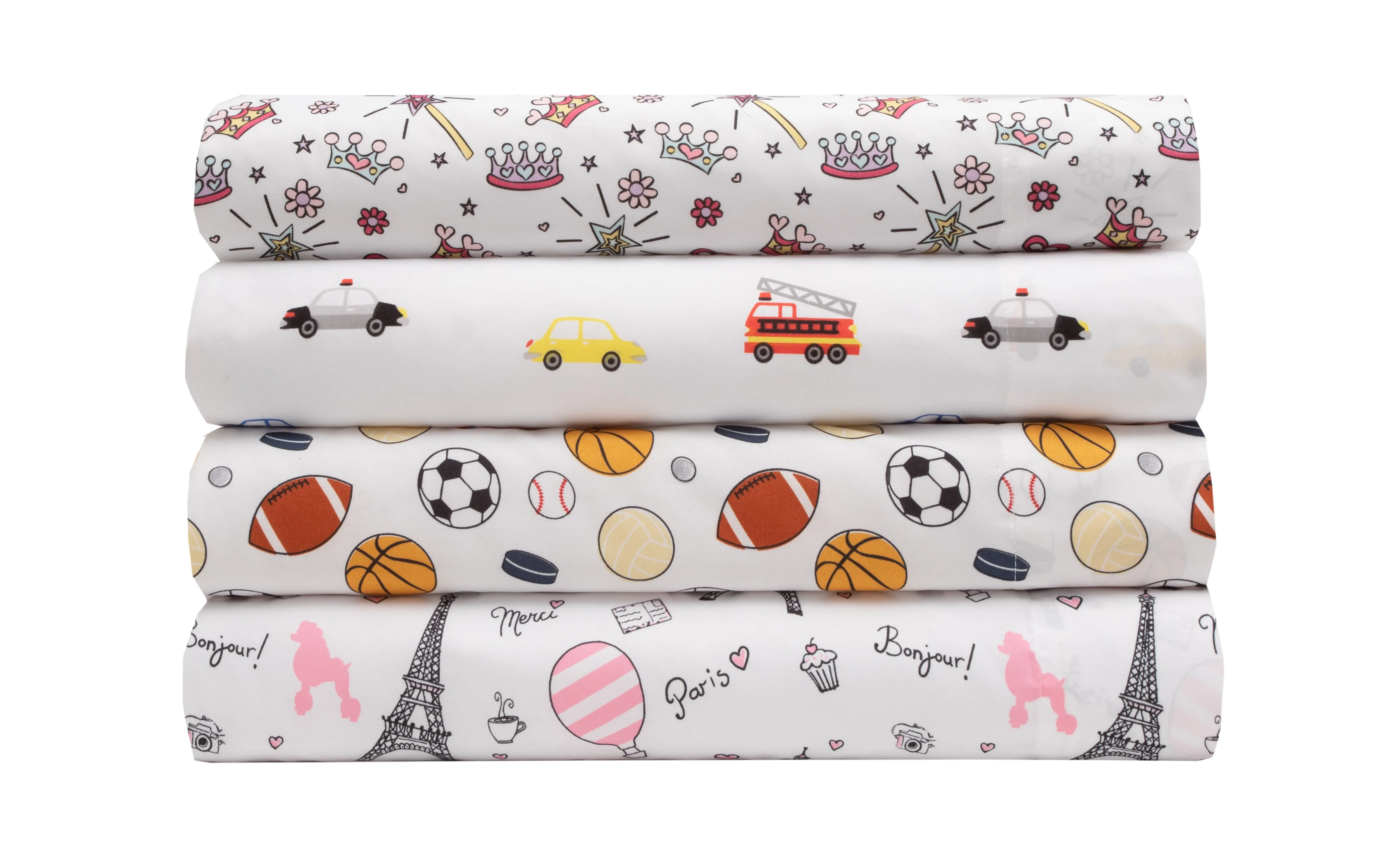 Mallary By Matthew Kids Super-Soft 100% Microfiber Bonjour Paris Sheet Set