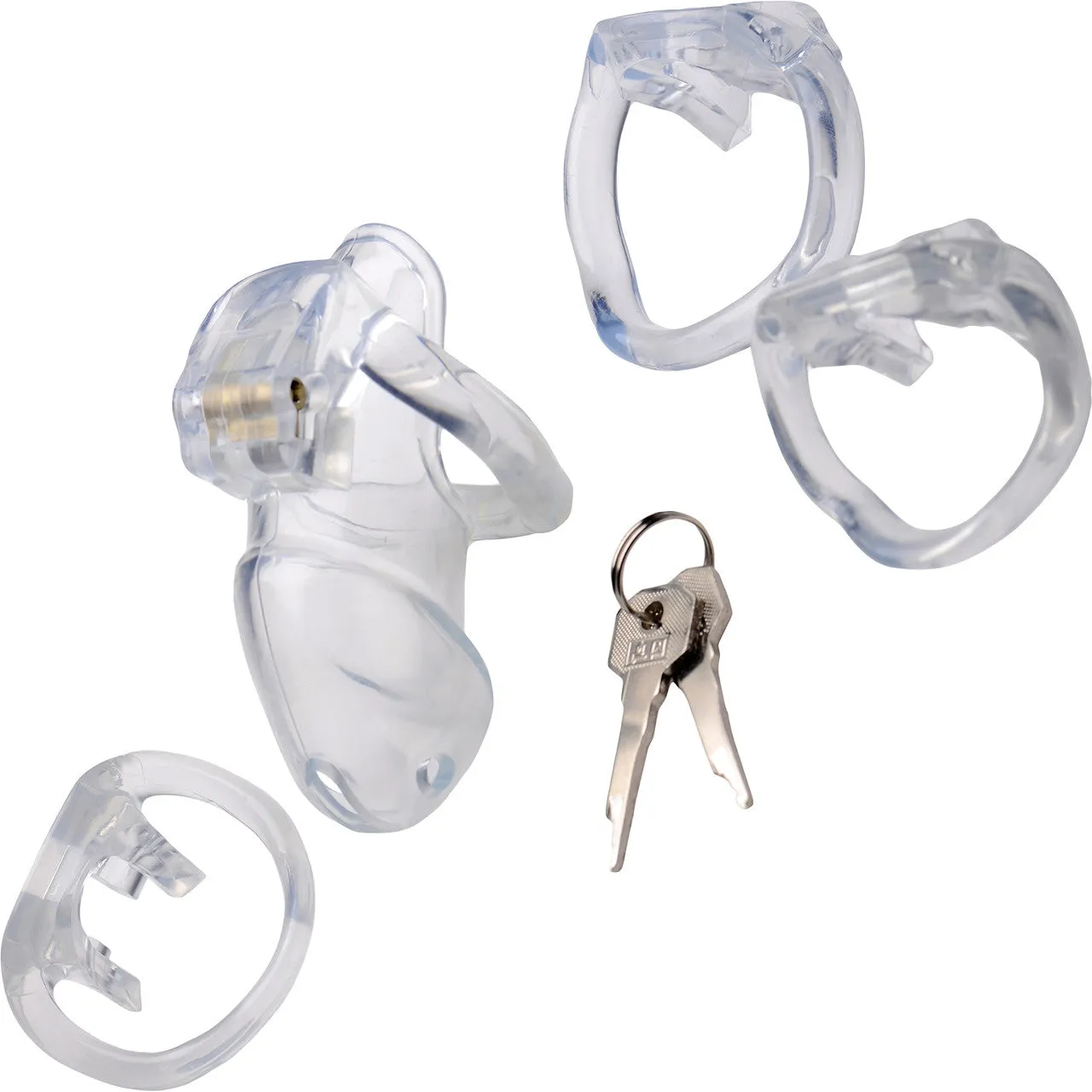 Master Series Clear Captor Chastity Cage With Keys - Medium, Clear