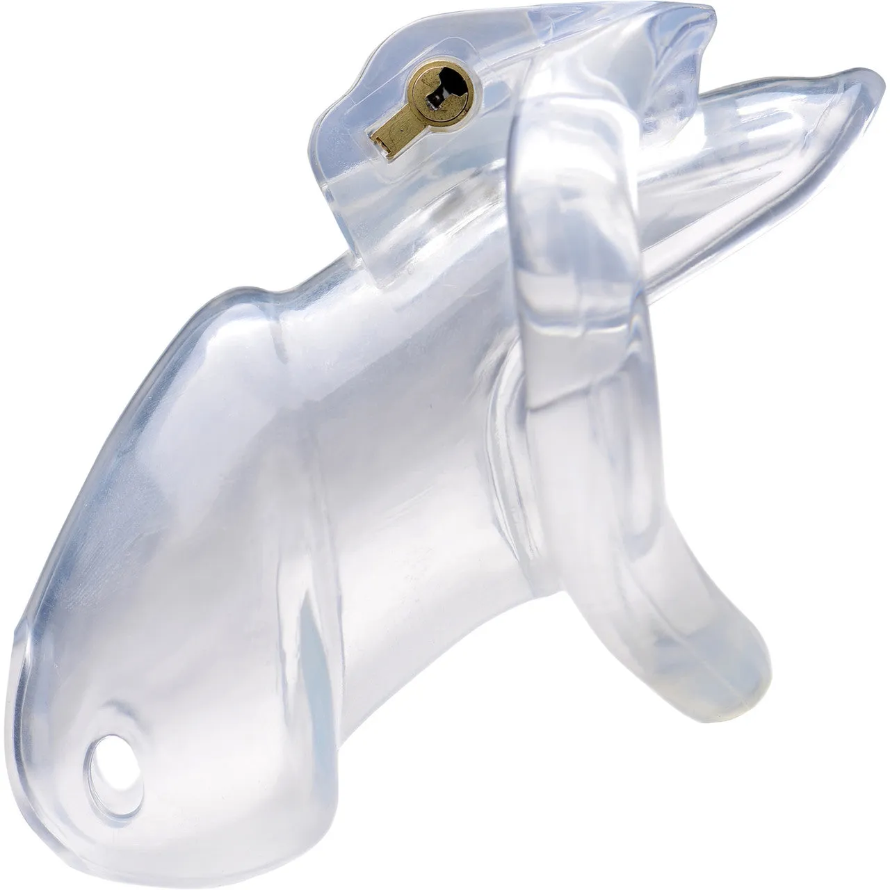 Master Series Clear Captor Chastity Cage With Keys - Medium, Clear