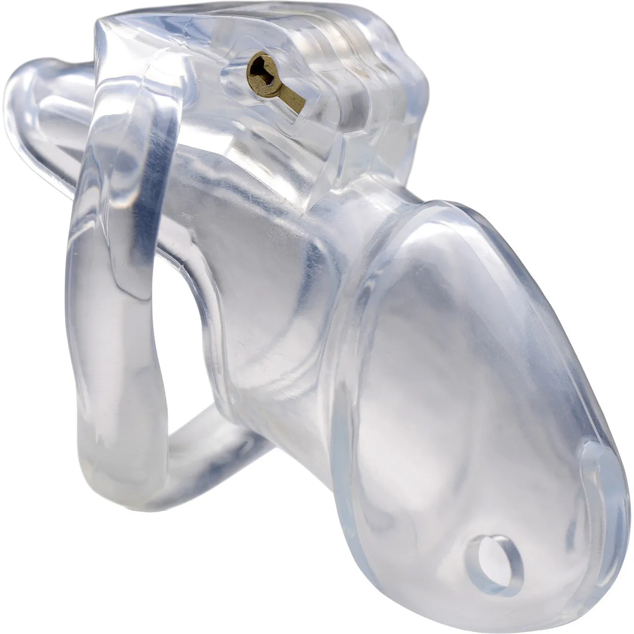 Master Series Clear Captor Chastity Cage With Keys - Medium, Clear