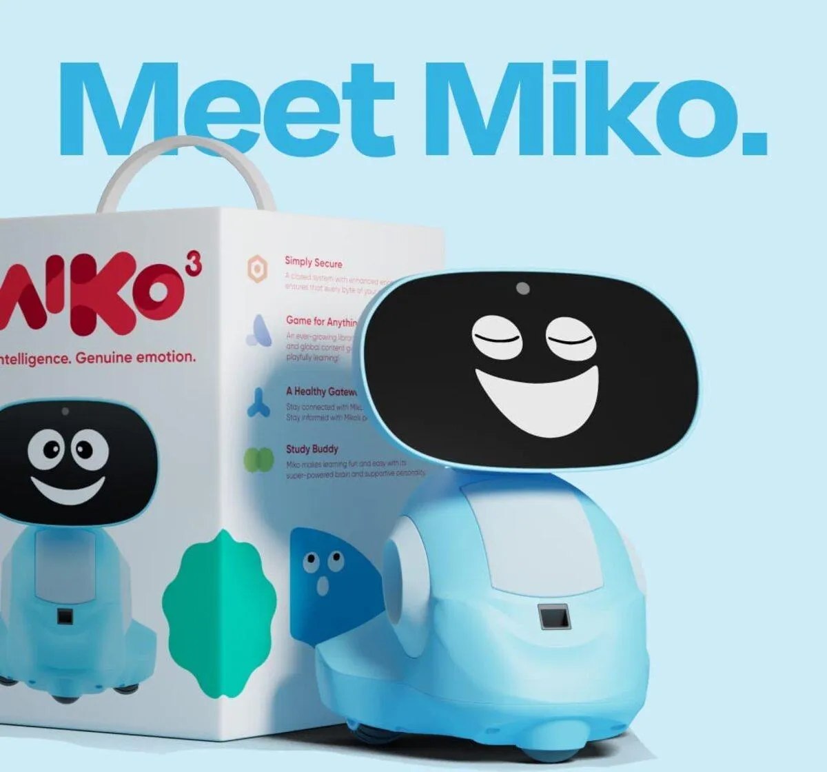 Miko 3: AI-Powered Smart Robot for Kids | STEM Learning & Educational Robot, Pixie Blue