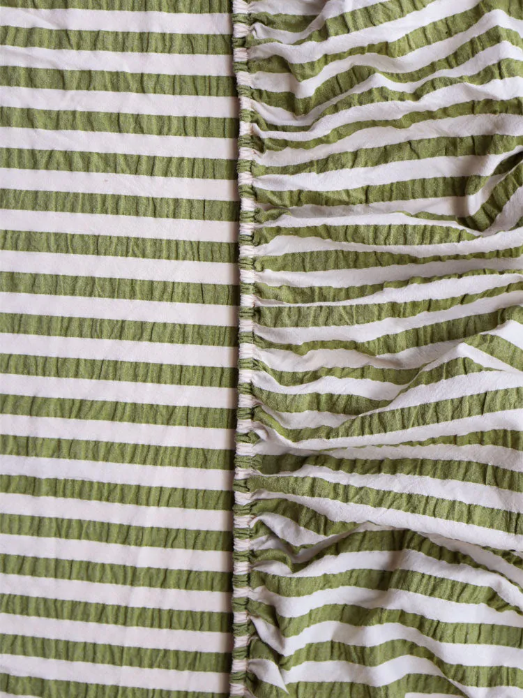 Mosey Me Seersucker Stripe Fitted Sheet