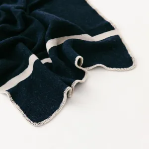 Navy Blue Wool Baby Blanket