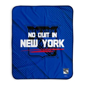 New York Rangers No Quit Pixel Fleece Blanket