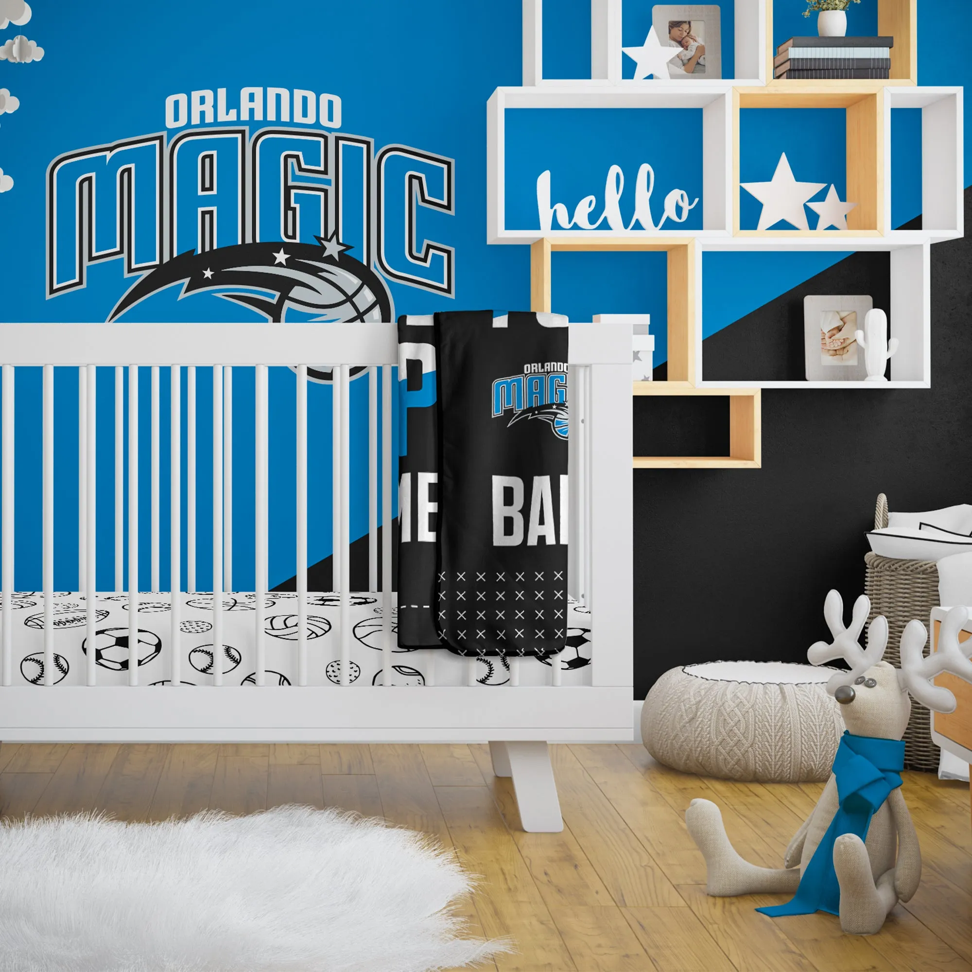 Personalized Orlando Magic MVP Baby Pixel Fleece Blanket