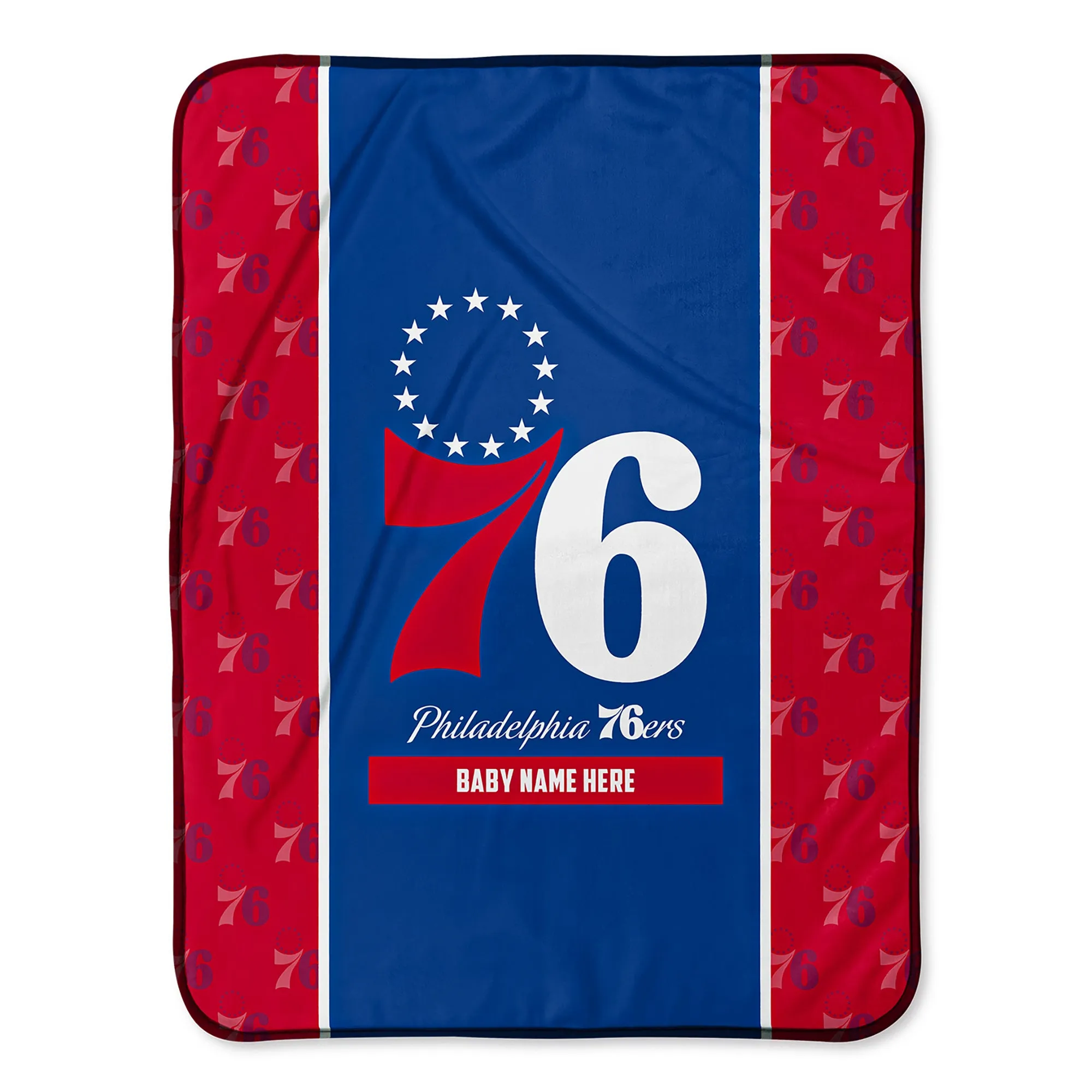 Personalized Philadelphia 76ers Icon Baby Pixel Fleece Blanket