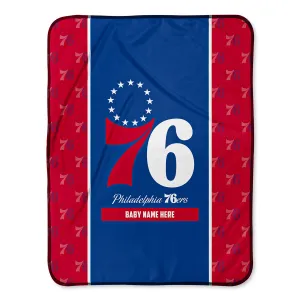 Personalized Philadelphia 76ers Icon Baby Pixel Fleece Blanket