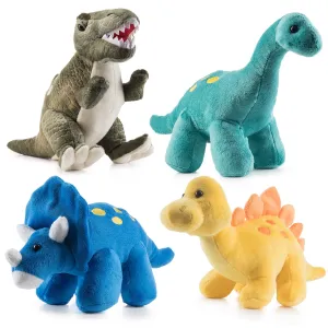 Plush Dinosaur Stuffed Animal, 4pk, 10'' Cute Dinosaur Plush Toys For Boys &