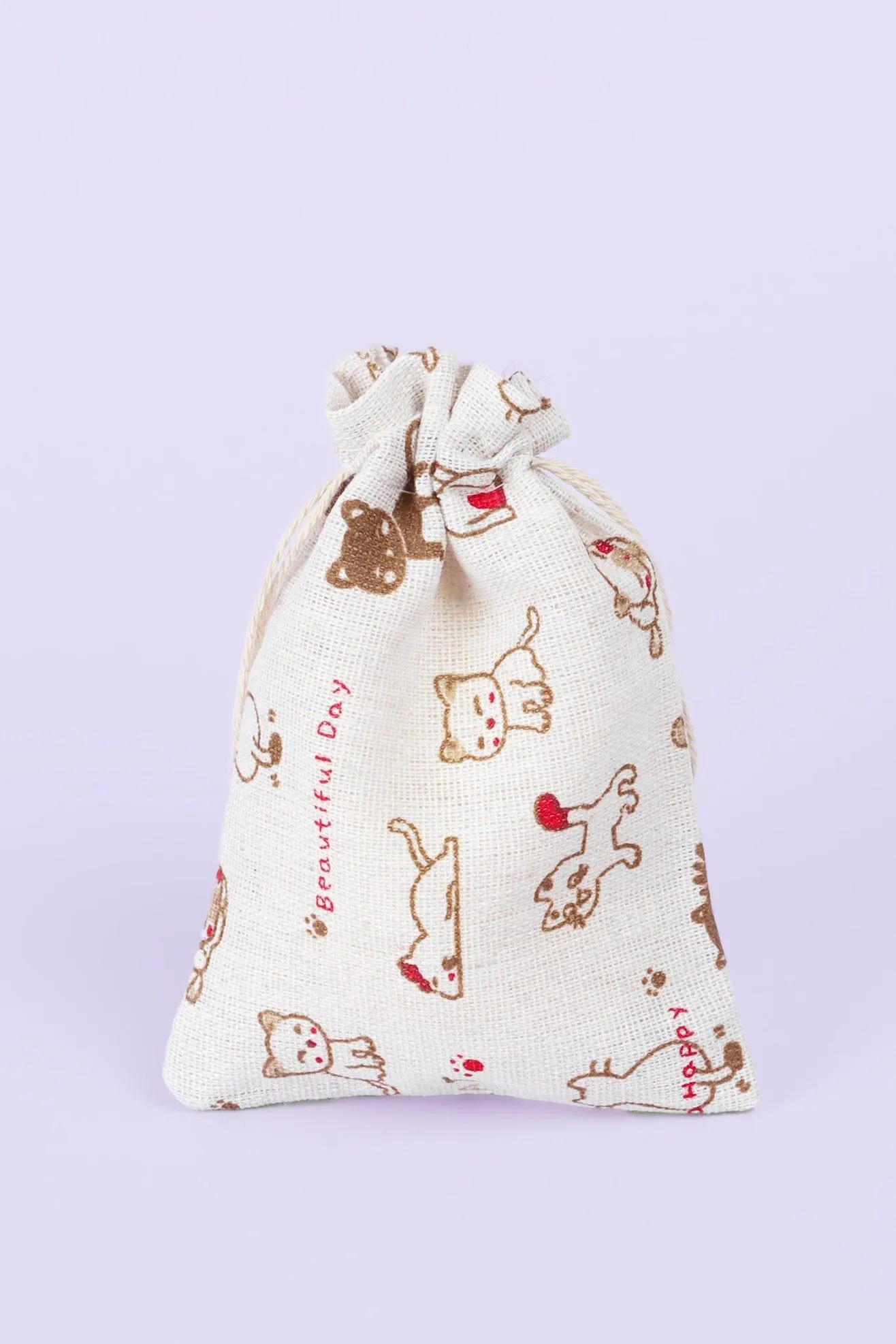 Set of 5 or 10 Charming Cat Elegance Hessian Gift Sacks with Kitten Patterns