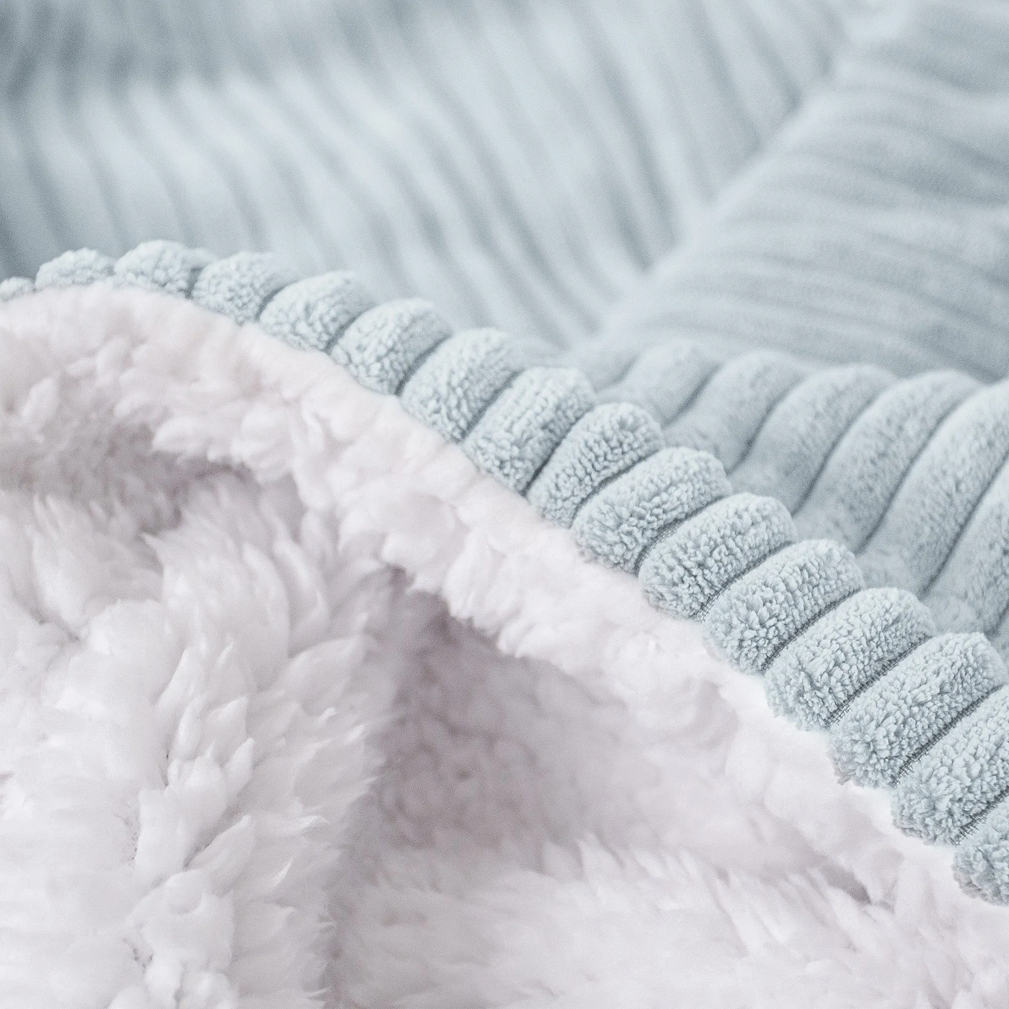 Sherpa Throw / Blanket - Cord Baby Blue