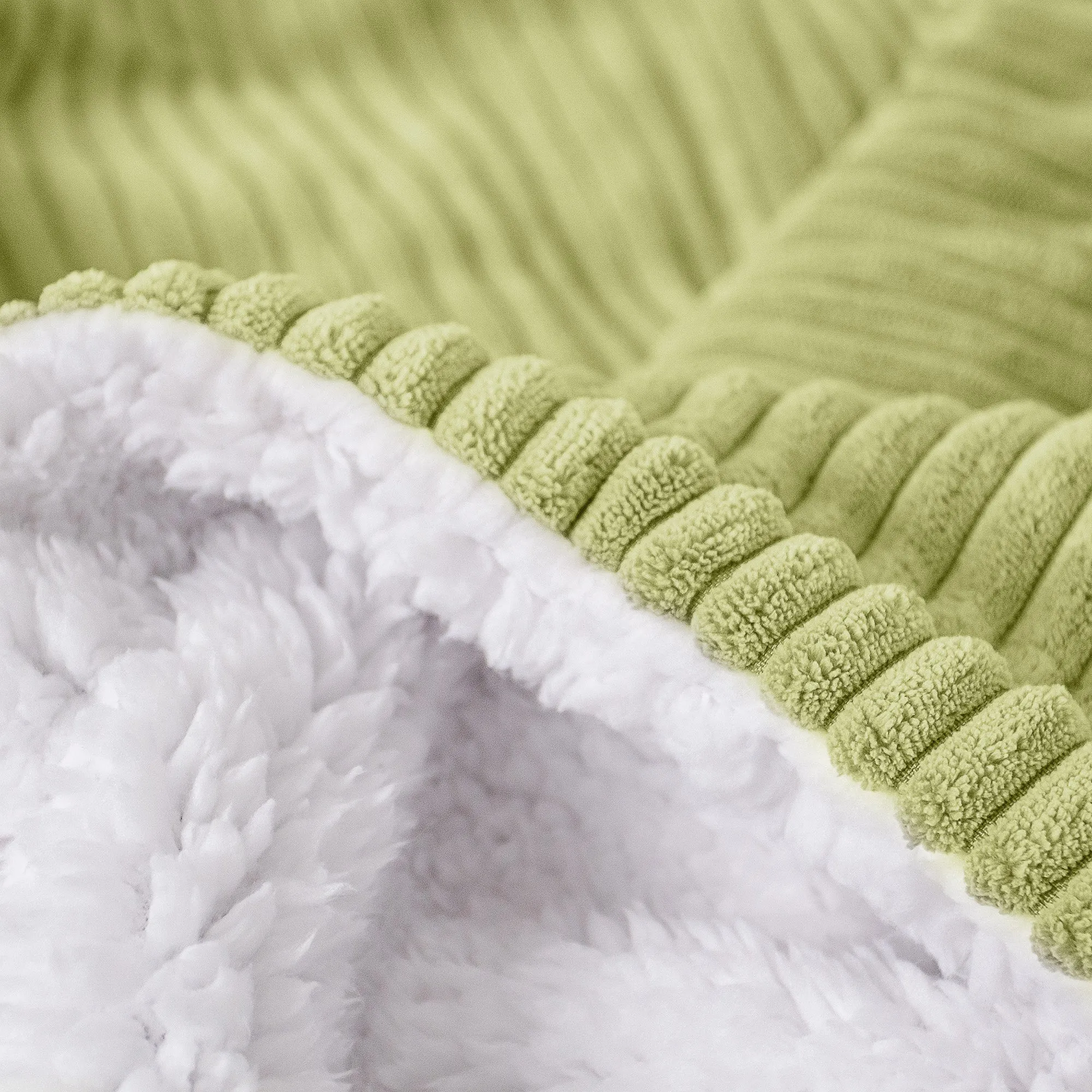 Sherpa Throw / Blanket - Cord Lime Green